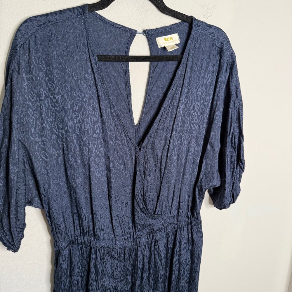 Maeve Anthropologie Jacqueline Jacquard Jumpsuit Blue Animal Print Wide Leg M - Picture 4 of 7